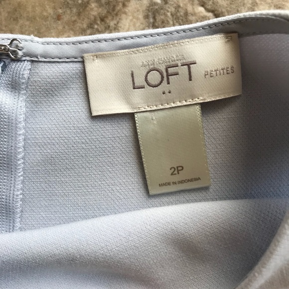 LOFT NWOT Wide Stripe Pleated Dress Lavender Black - Picture 3 of 7